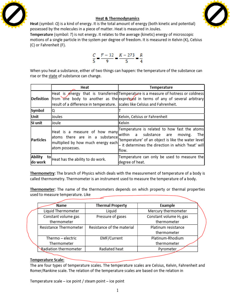 Heat and Temperature: Key Concepts | PDF | Temperature | Heat