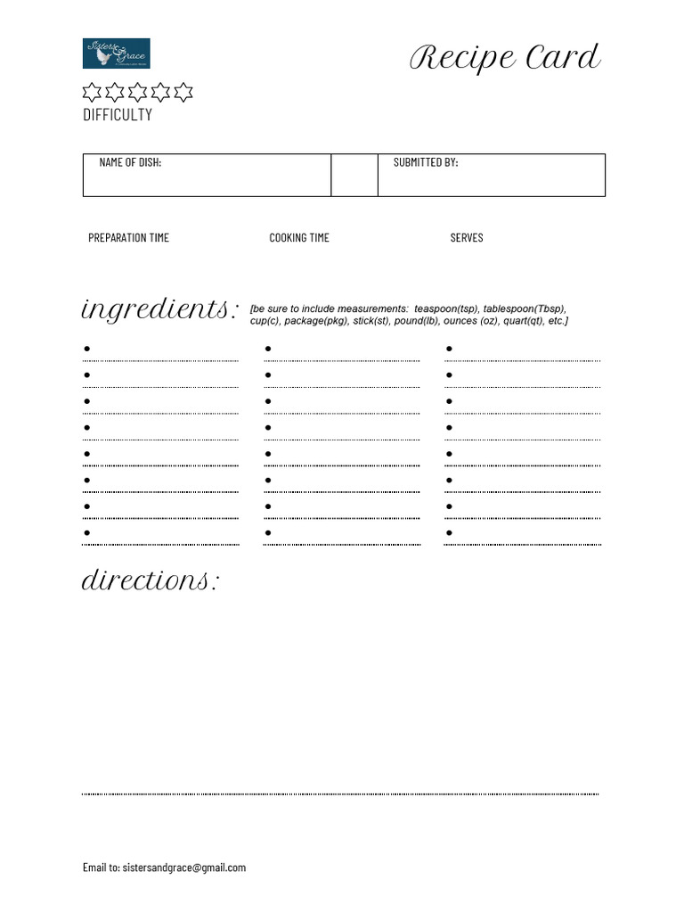Recipe Template v3.0 | PDF