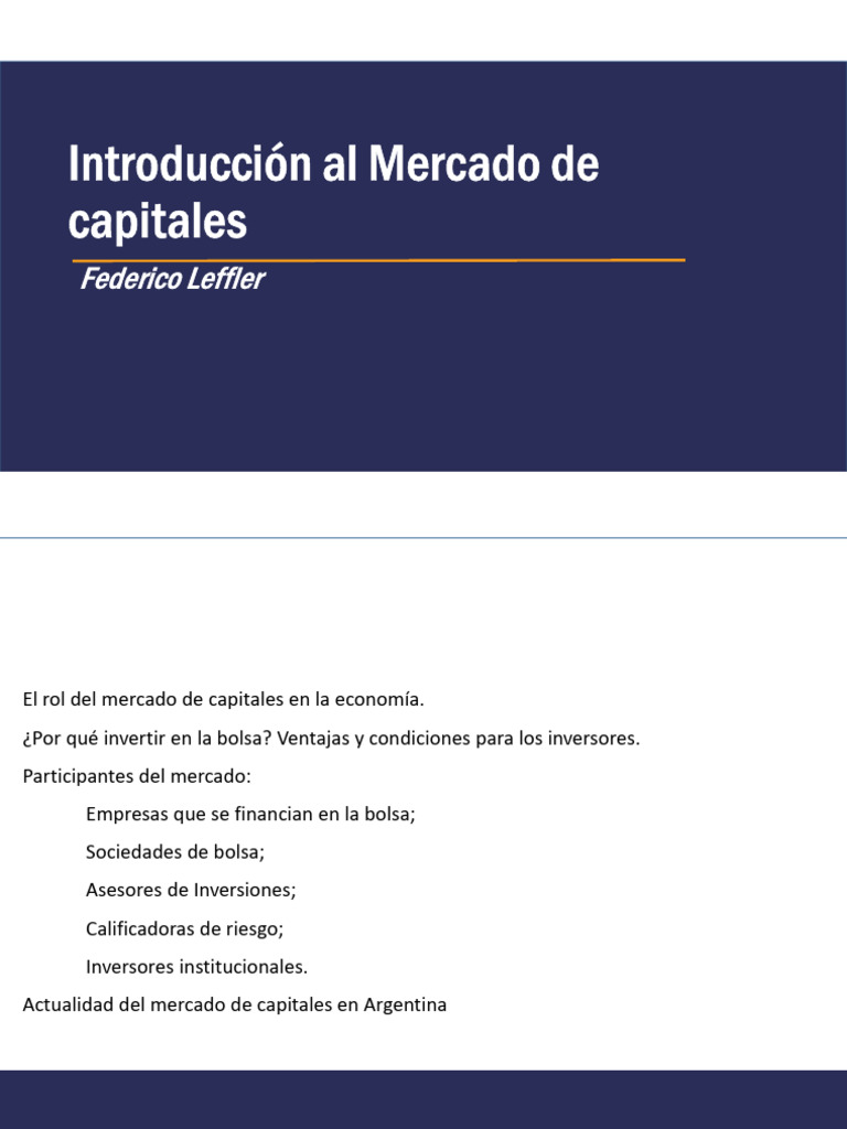 Guía del Mercado de Capitales en Argentina | PDF | Portafolio (Finanzas ...