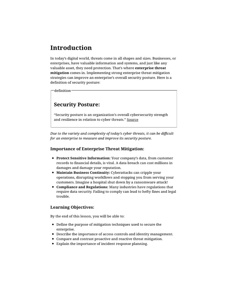 +Module+15+Lesson+1 +Enterprise+Threat+Mitigation | PDF | Computer ...