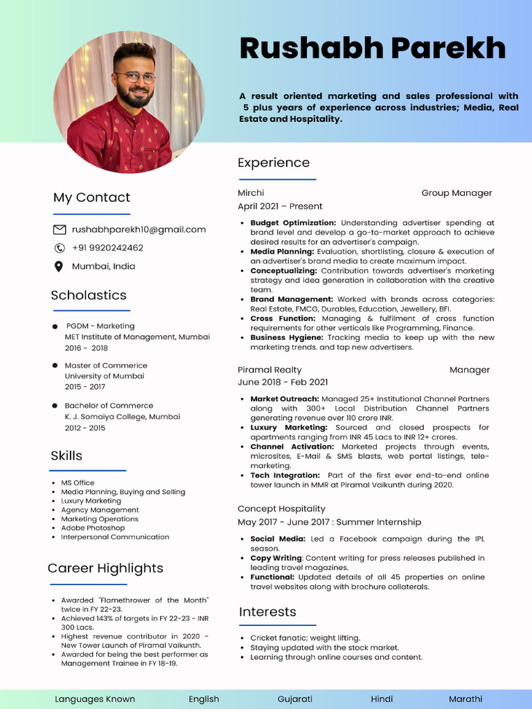 Rushabh Parekh CV | PDF