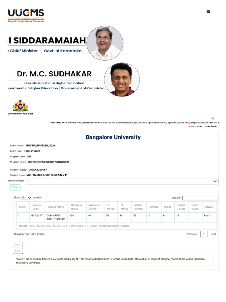 UUCMS Exam Result for BCA 2nd Semester | PDF | Qualifications ...