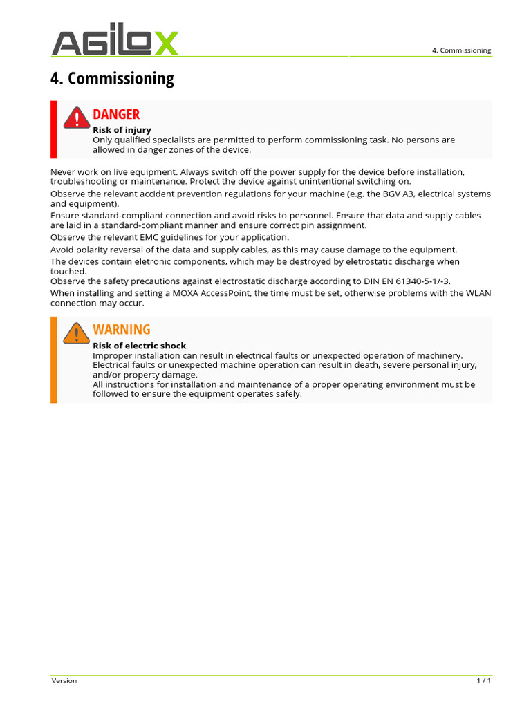 Commissioning Safety Guidelines | PDF