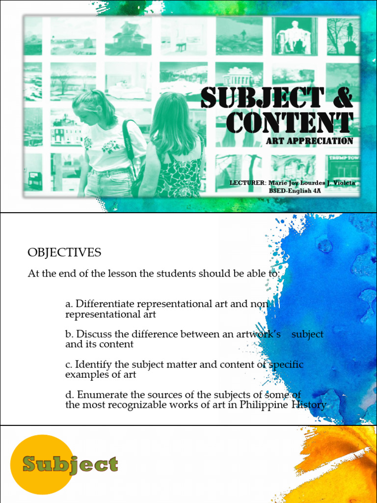 Subject & Content (Art App) | PDF | Abstract Art | The Arts