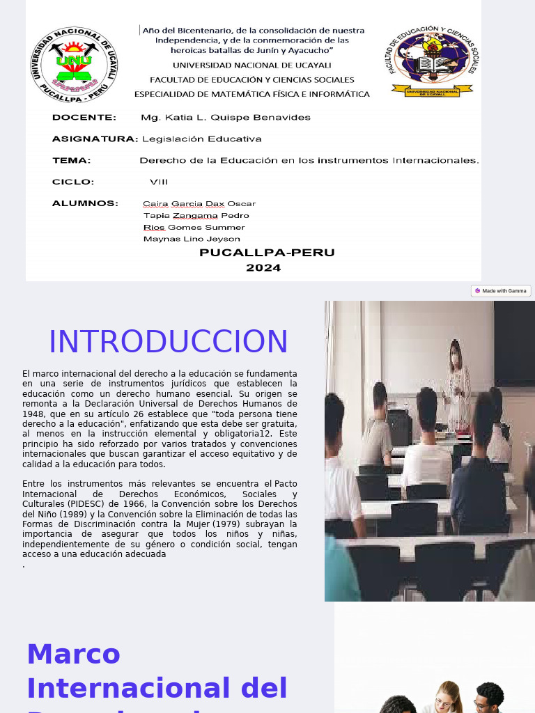 Derecho Universal a la Educación | PDF | Derechos humanos | Educación ...
