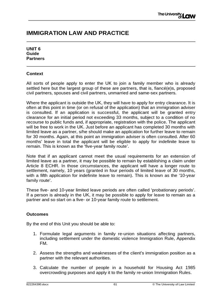 Immigration Law: Partner Visa Guide | PDF