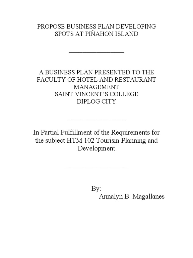 Developing Tourism at Piñahon Island | PDF | Tourism