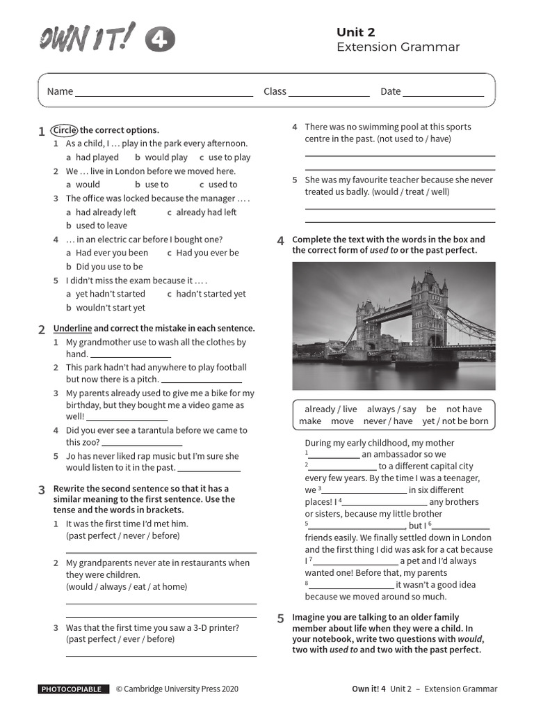 Extension Grammar Unit2 Without Answers | PDF | Grammar | Linguistics