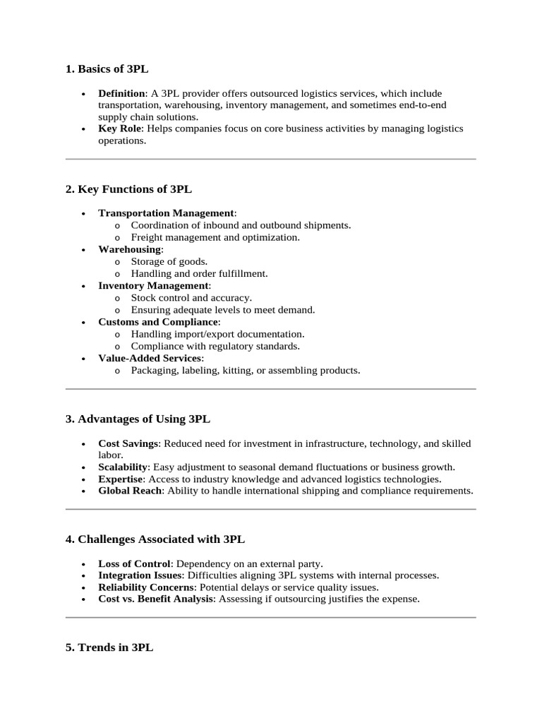 3 PL | PDF | Logistics | Warehouse