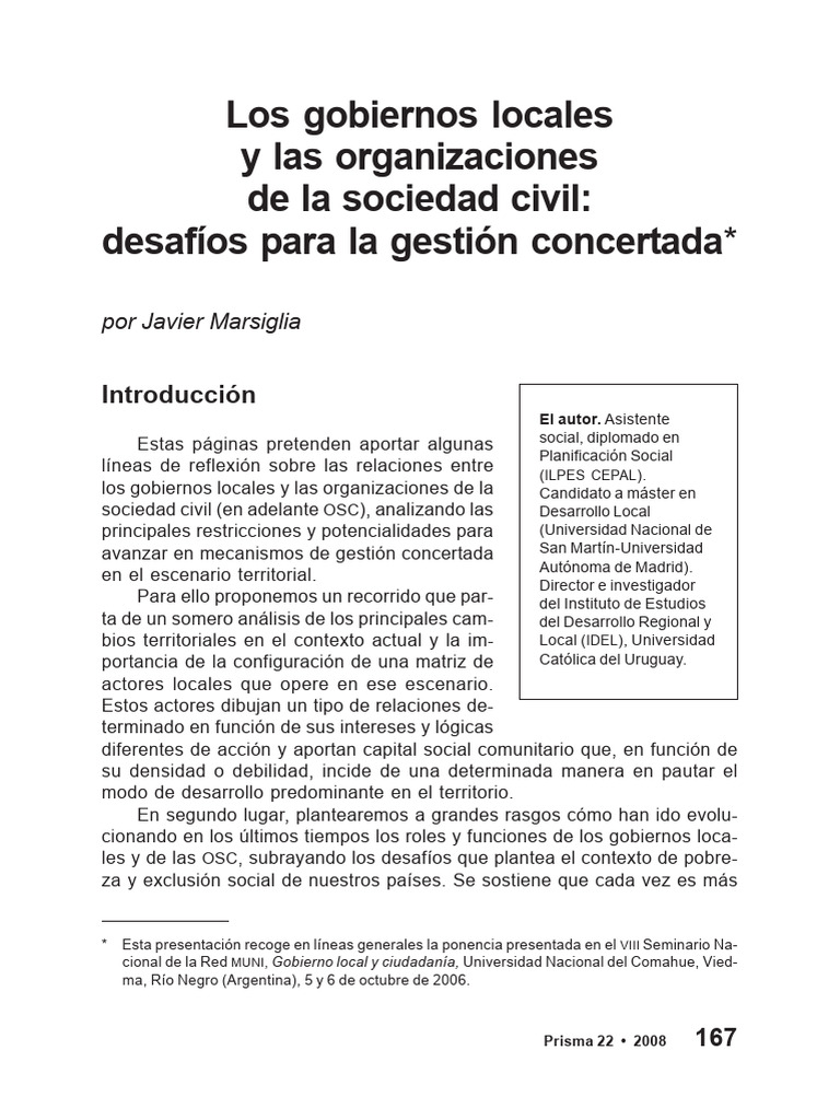 Gobiernos locales y OSC: Desafíos de gestión | PDF | Business ...