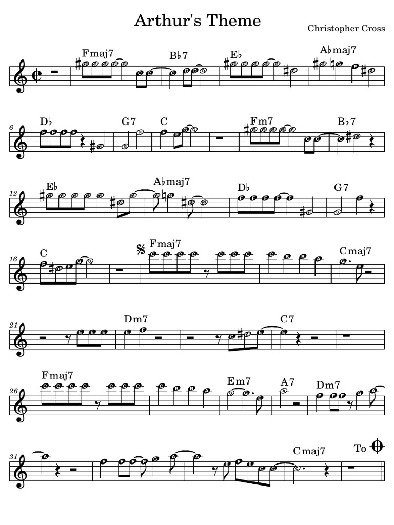 Arthur's Theme-Christopher Cross (Cifra) | PDF