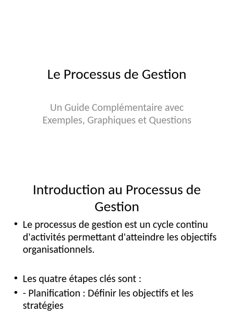 Guide du Processus de Gestion | PDF | Planification | Business