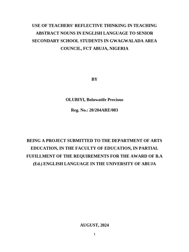 The Use of Reflective Thinking To Teachers in Teaching English Language ...