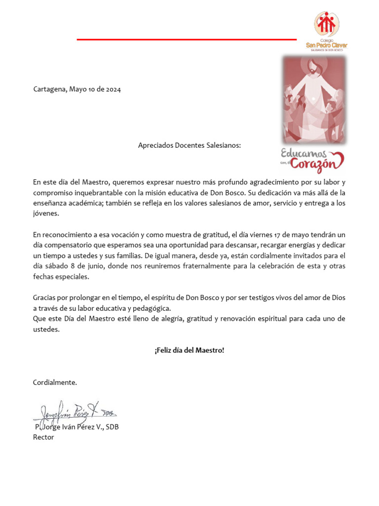 Agradecimiento y Celebración Docente | PDF