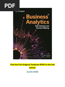 Business Analytics Data Analysis and Decision Making 8th Edition PDF