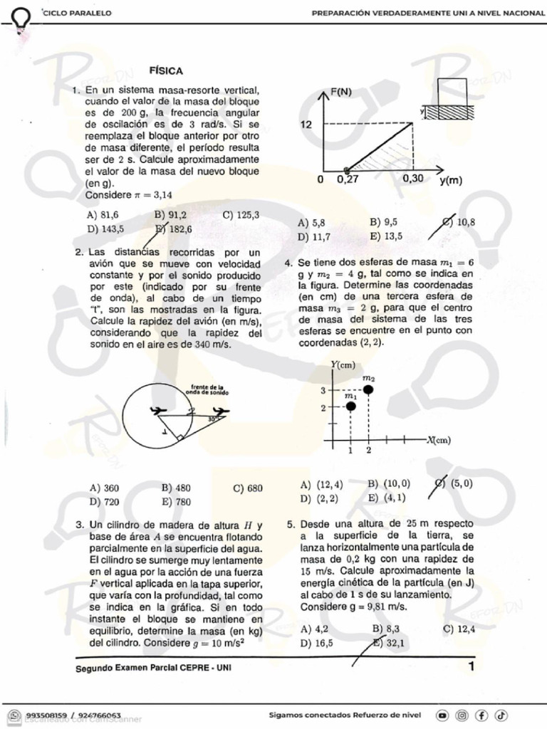 2do Parcial Cepreuni 2025-1 (Sin Claves) | PDF