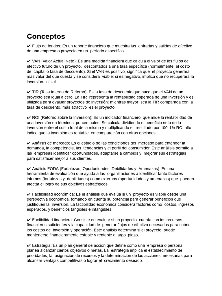Conceptos Clave de Finanzas y Contabilidad | PDF | Tasa interna de ...