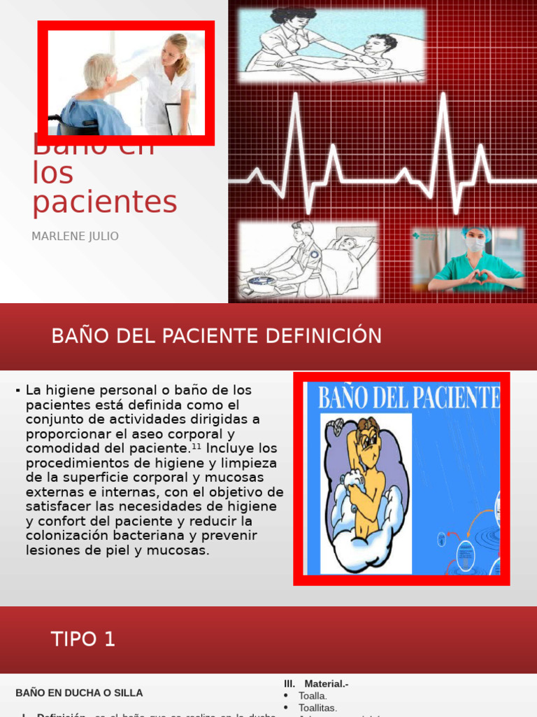 Guía de Baños para Pacientes Hospitalizados | PDF | Lavado de manos | Baños