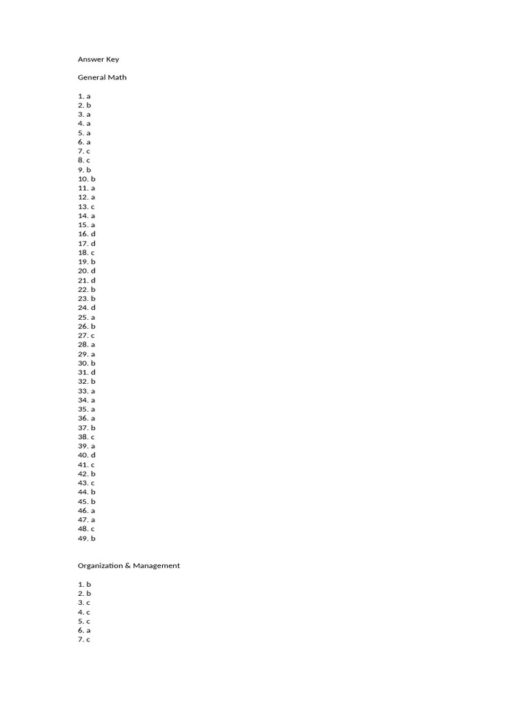 Answer Key | PDF