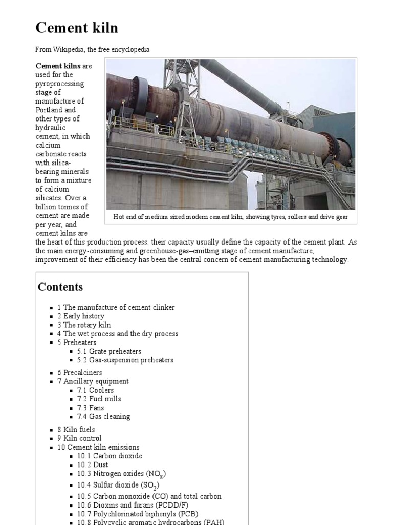 Cement Kiln - Wiki | Combustion | Chemistry