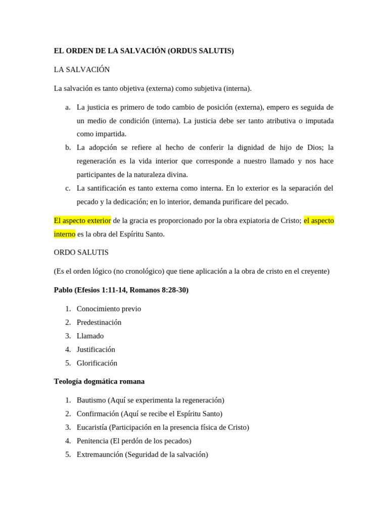 El Orden de La Salvación | PDF