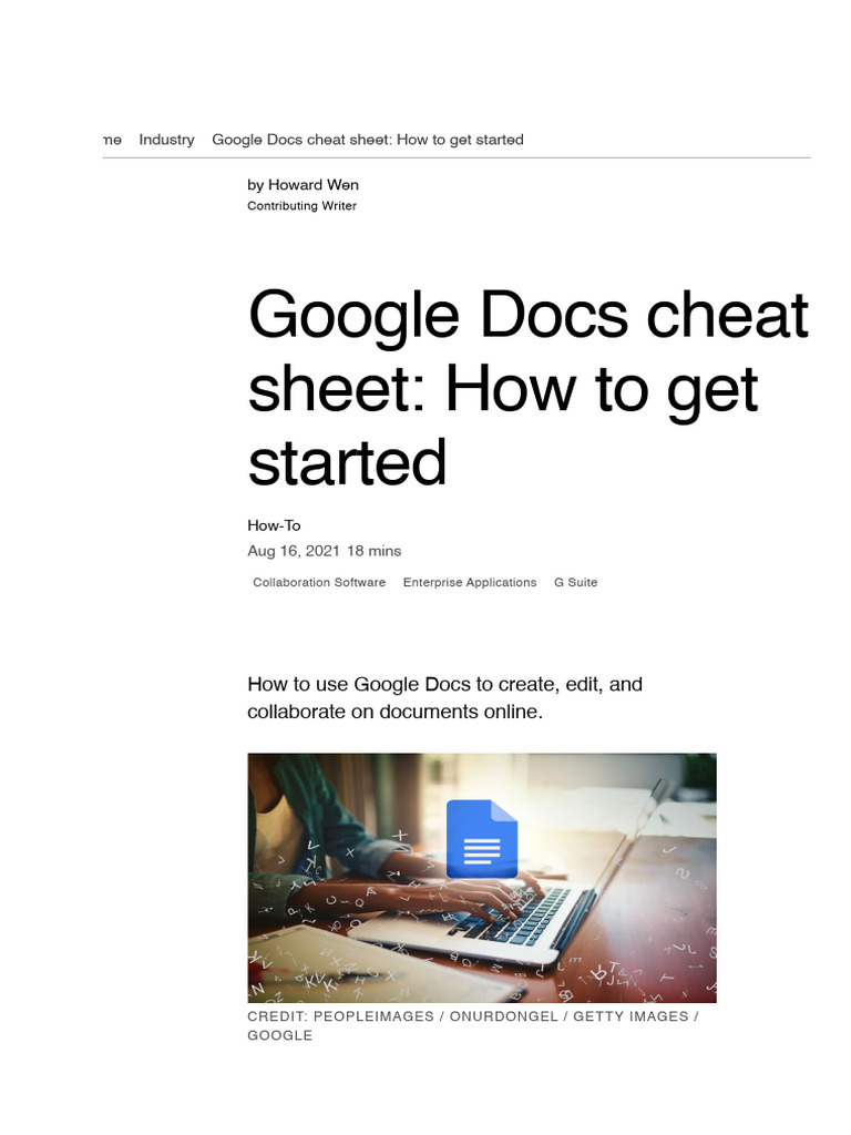 Google Docs Cheat Sheet - How To Get Started - Computerworld | PDF ...