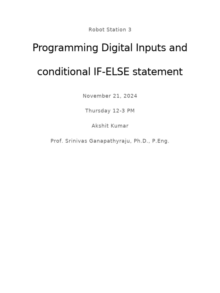 Robot Programming with IF-ELSE Logic | PDF | Robotics | Robot