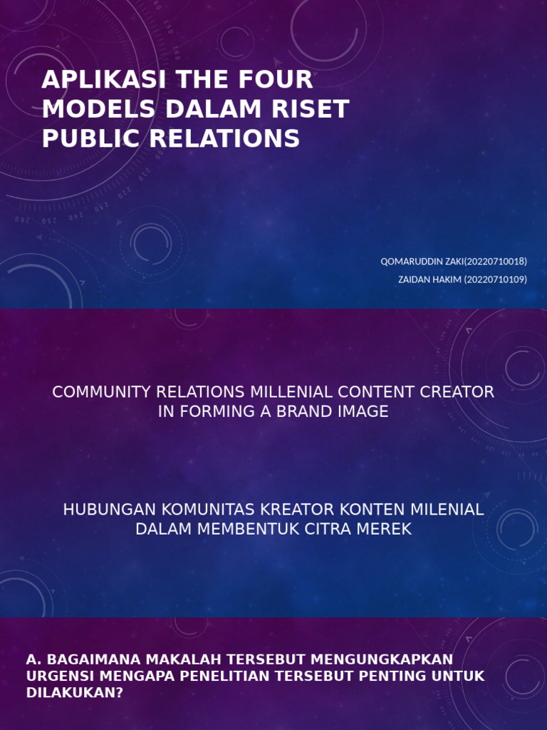 Aplikasi The Four Models Dalam Riset Public | PDF