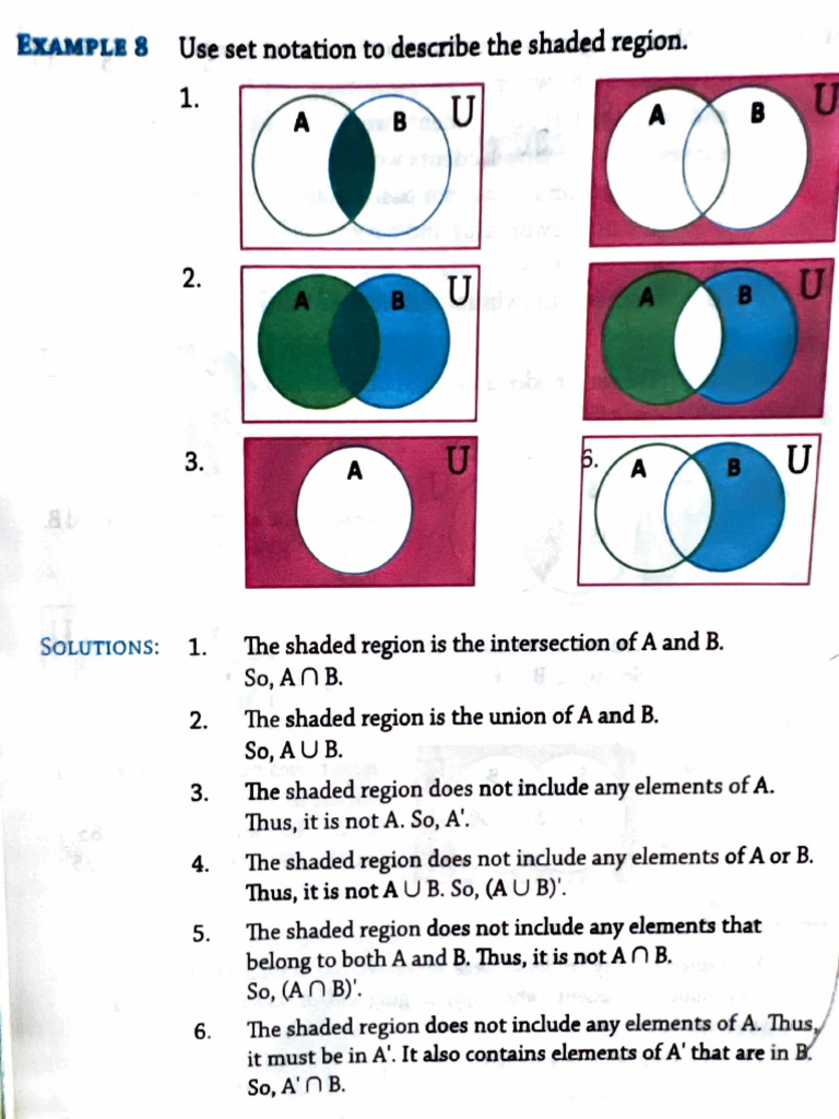 Set Notation for Shaded Regions | PDF