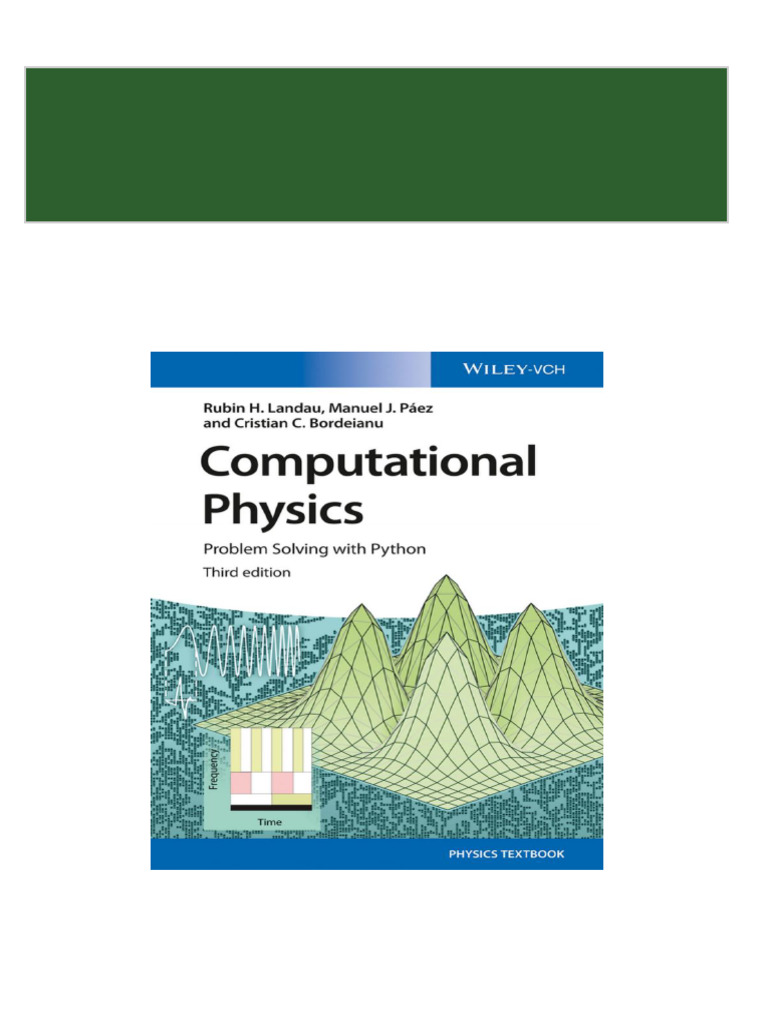 Computational Physics Problem Solving With Python 3rd Edition | PDF