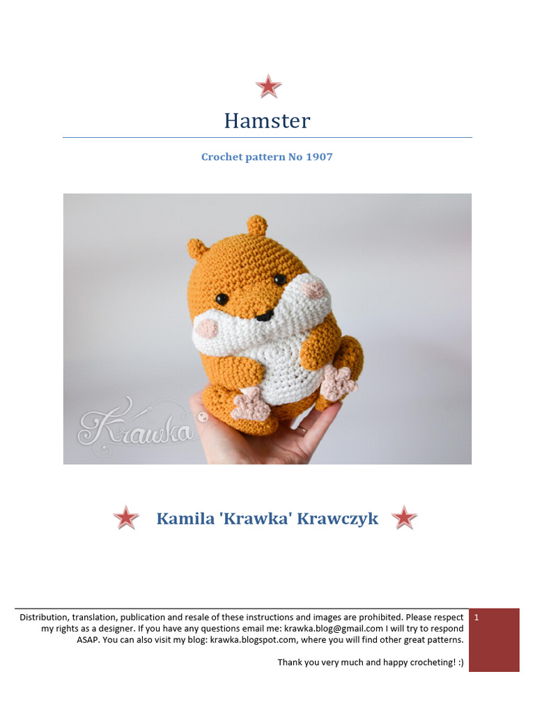Crochet Hamster Pattern Instructions | PDF | Crochet | Needlework