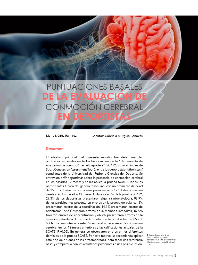 Puntuaciones Basales de La Evaluación de Conmoción Cerebral | PDF ...