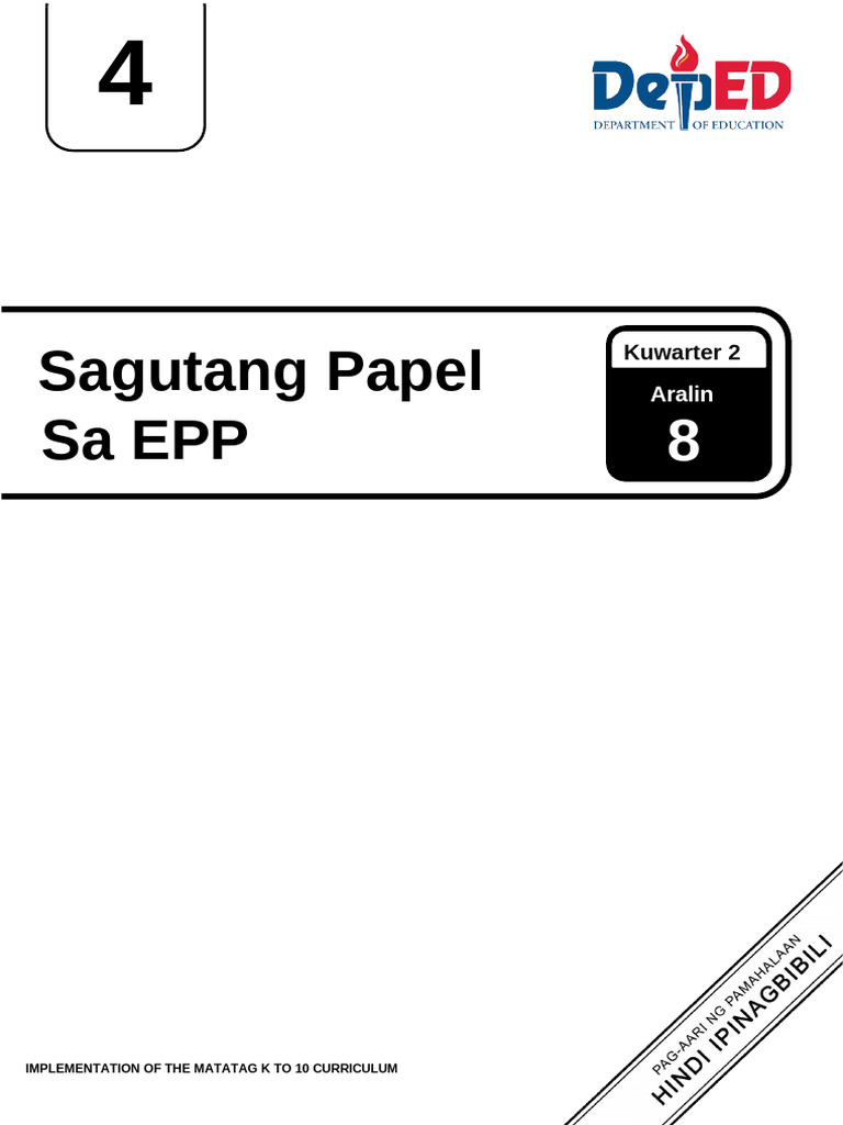 Q2 - WS - EPP 4 - Lesson 8 - Week 8 | PDF
