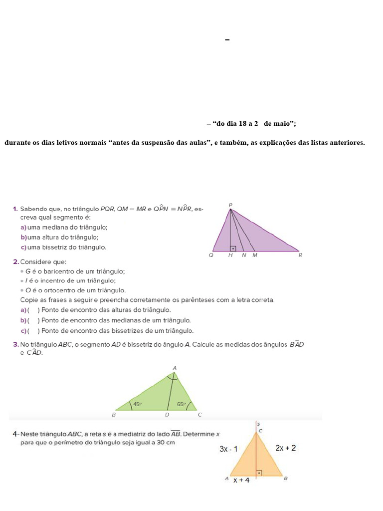 Geometria - 8 Ano - 18 A 22 de Maio | PDF