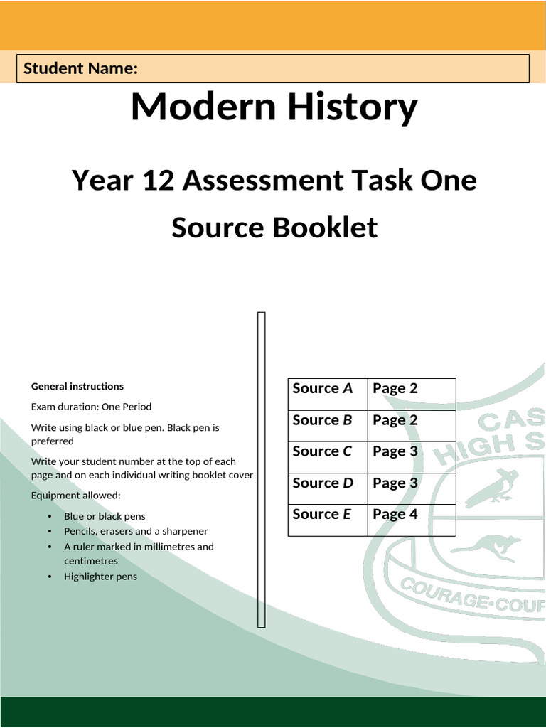 HSC Modern History 2024 - 2025 Assessment Task One SOURCES | PDF | Nazi ...