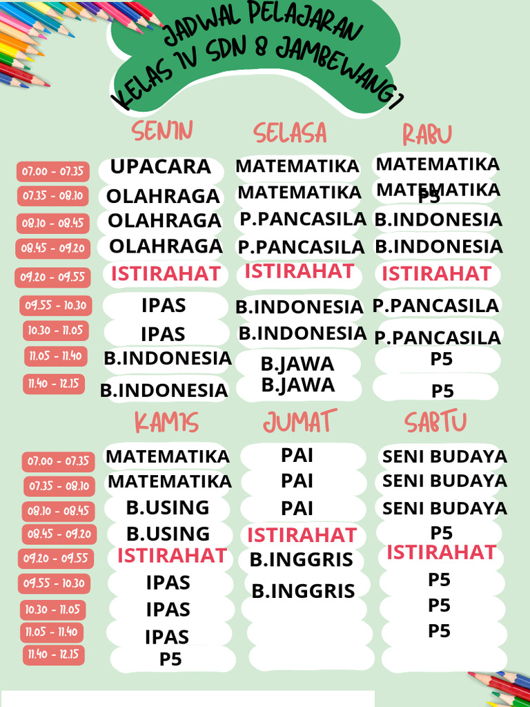 Hijau Merah Imut Jadwal Pelajaran Dokumen A4 - 20240720 - 111858 - 0000 ...