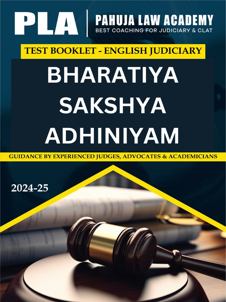 Bhartiya Sakshya Adhiniyam 2023 Test Guide | PDF | Evidence (Law ...