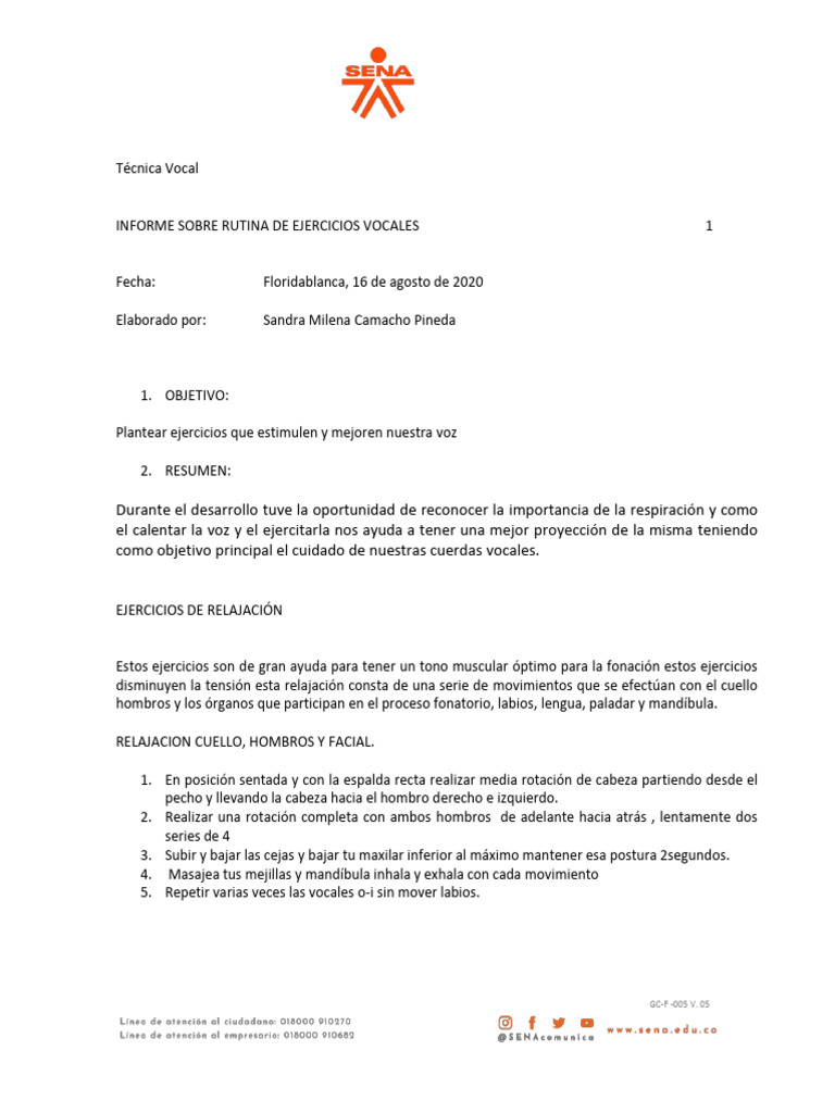 Ejercicios para Mejorar la Voz | PDF | Boca | Sonido