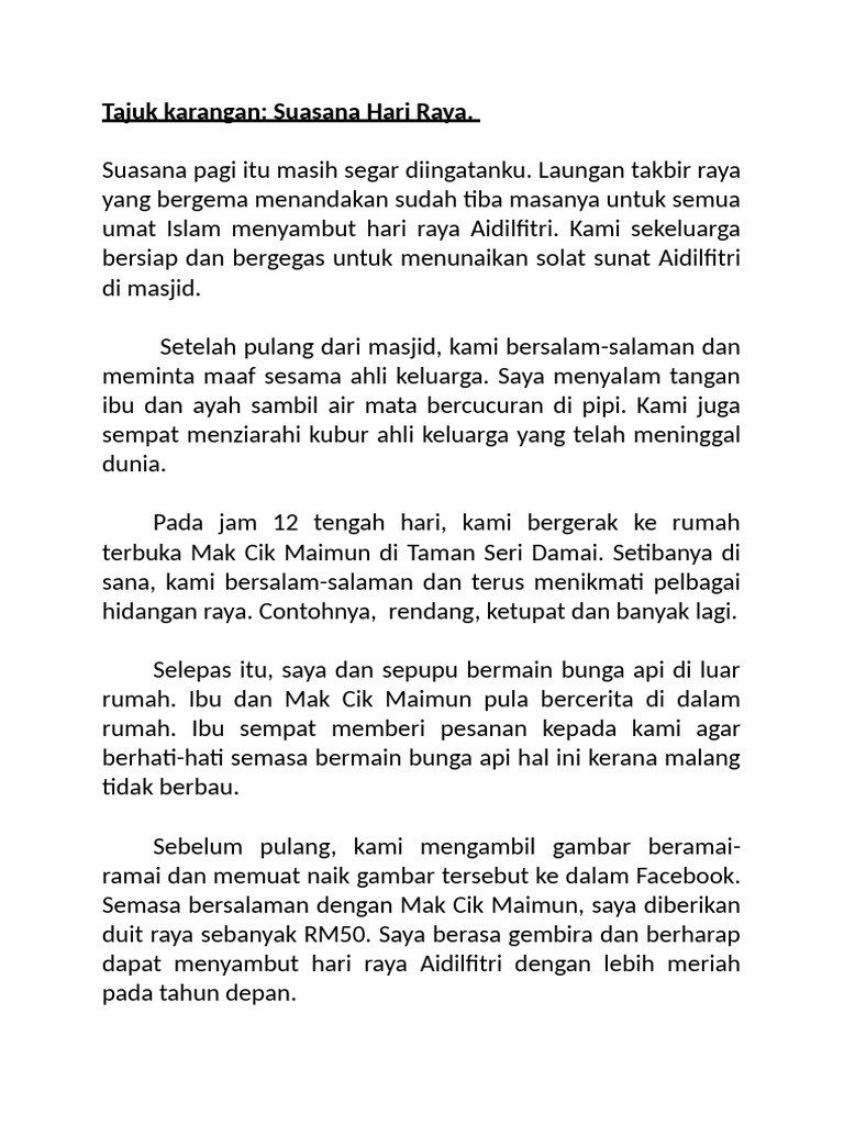 Suasana Meriah Hari Raya Aidilfitri | PDF