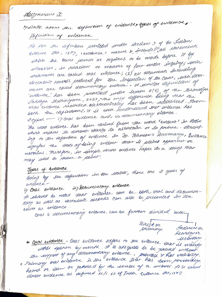 Evidence Assignment Pdf