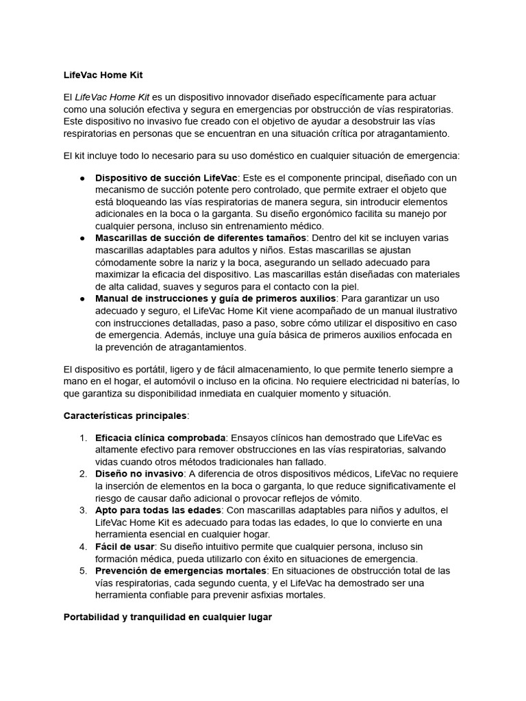 Kit LifeVac para Atragantamientos | PDF