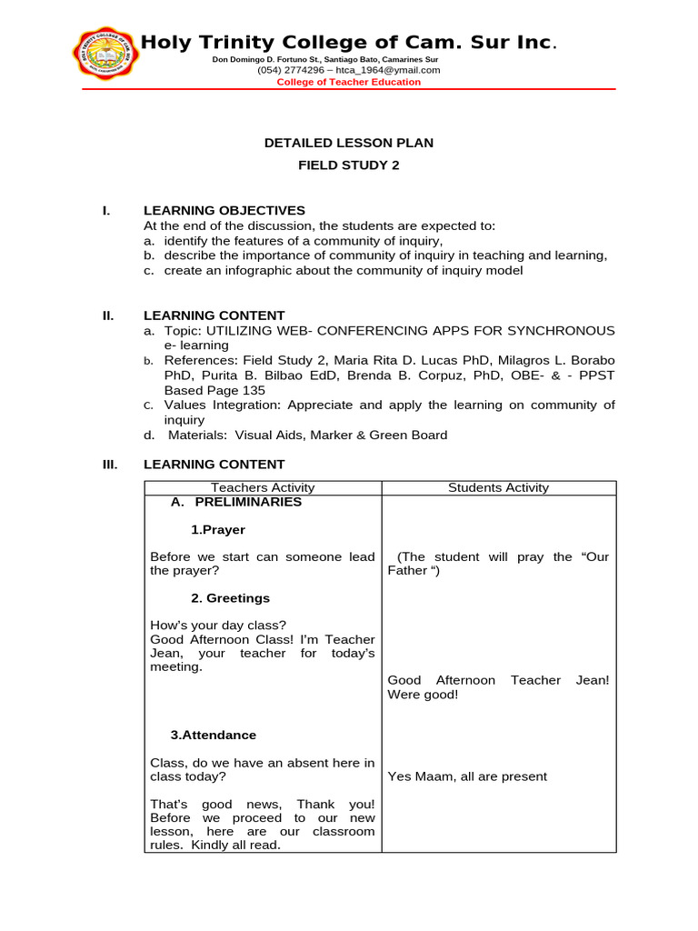 leeson plan | PDF | Learning | Behavior Modification