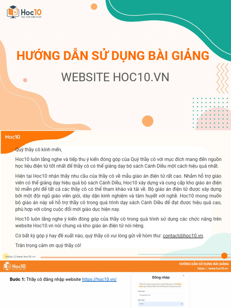 Hoc10 HDSD Bài Giảng (T3 2024) | PDF