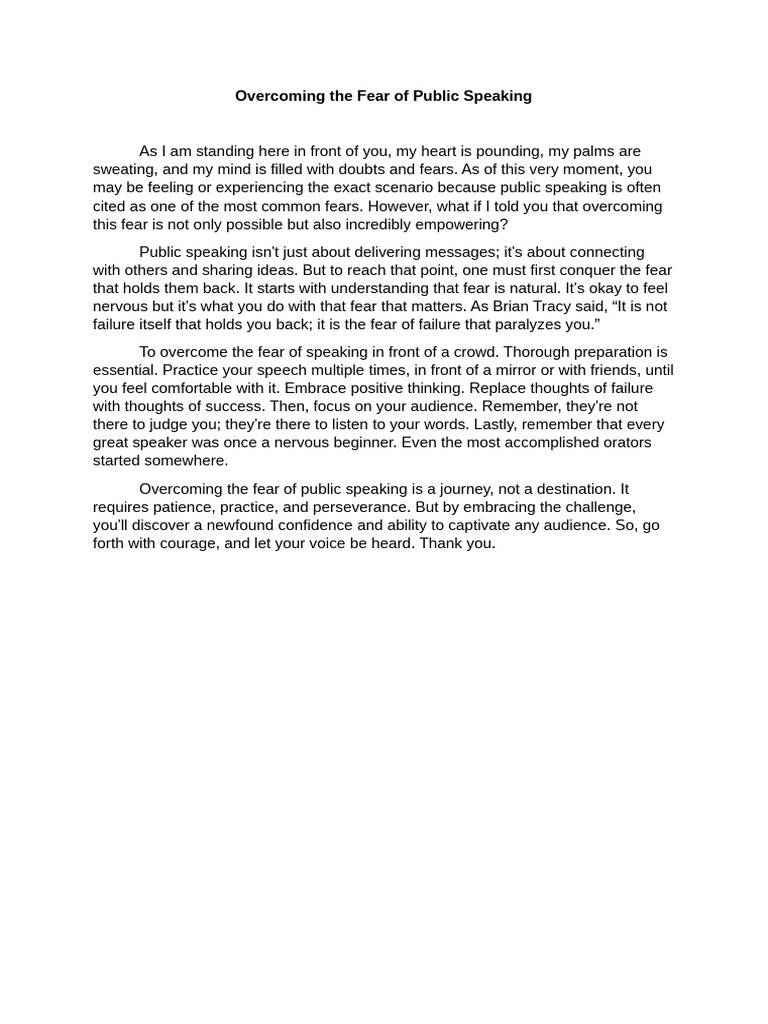 Public Speaking | PDF