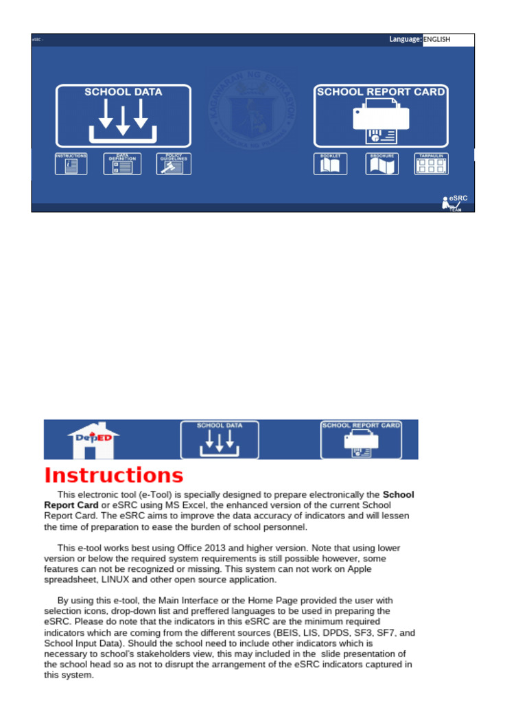 eSRC Template User Guide | PDF | Teachers | Schools