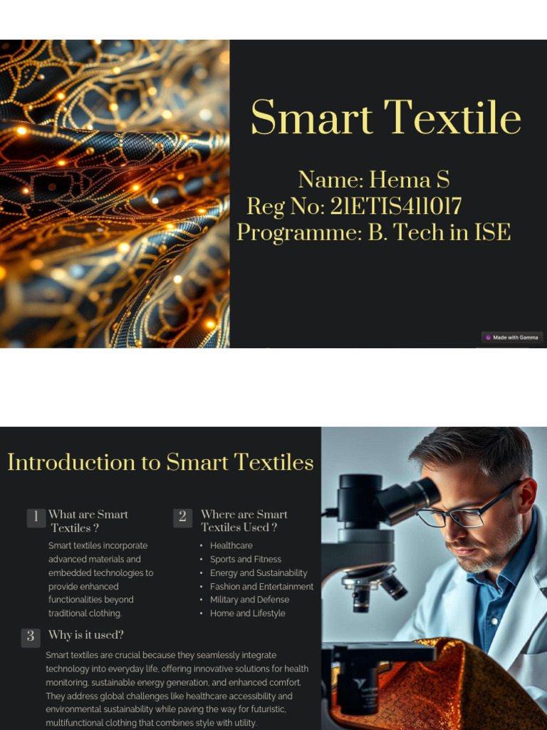 Smart Textiles: Innovations in Wearable Tech | PDF | E Textiles ...