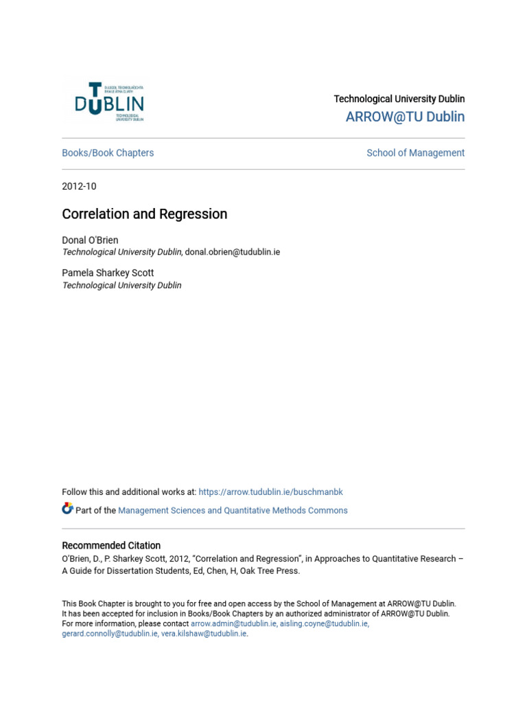 Correlation And Regression Pdf Regression Analysis Linear Regression