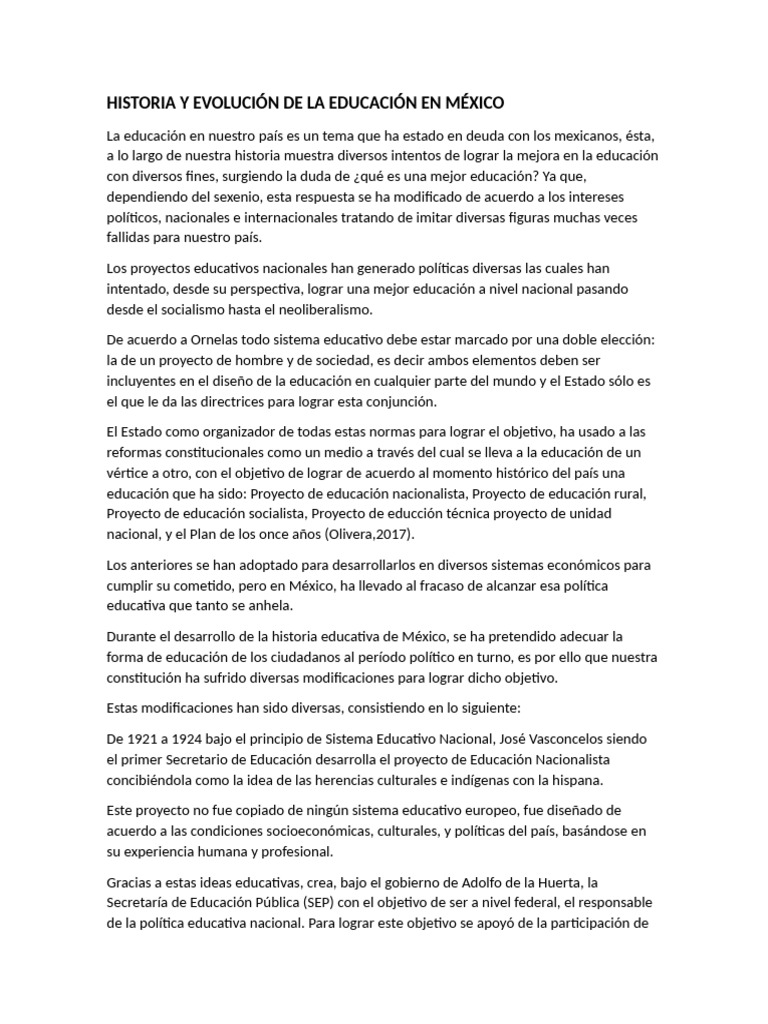 Evolución de la Educación en México | PDF | México