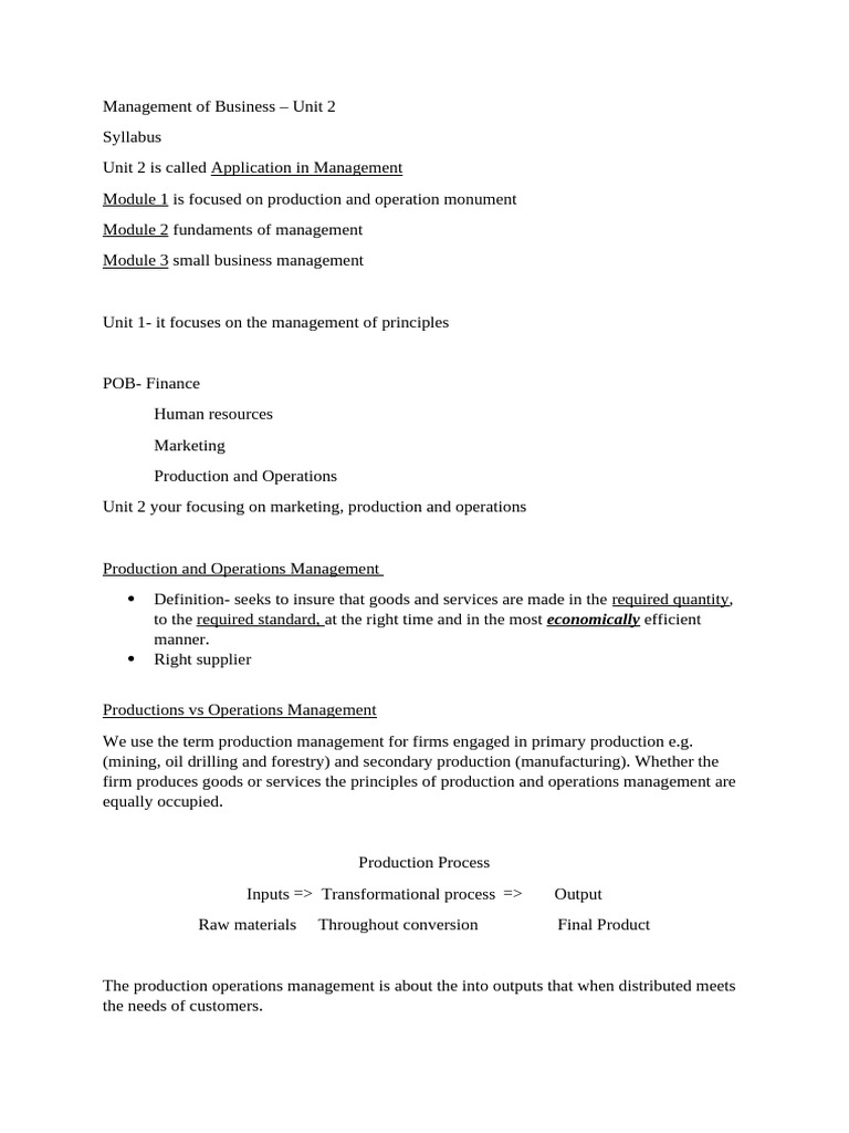 MOB Class1 | PDF | Operations Management | Business