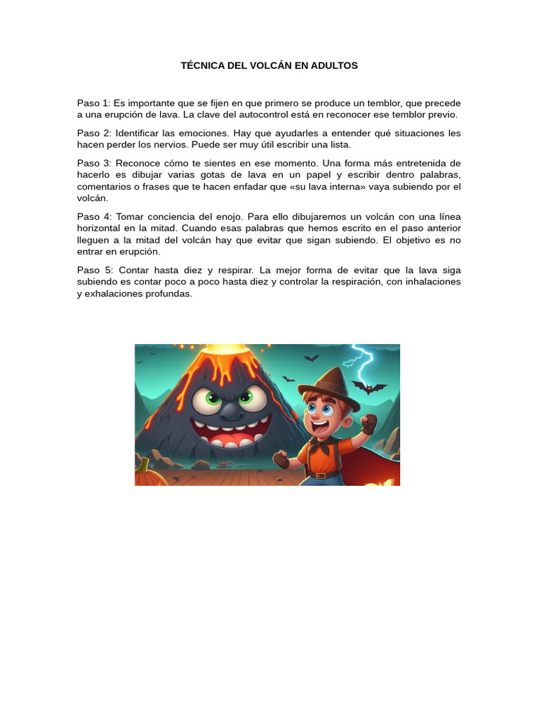 Técnica del volcán para adultos | PDF
